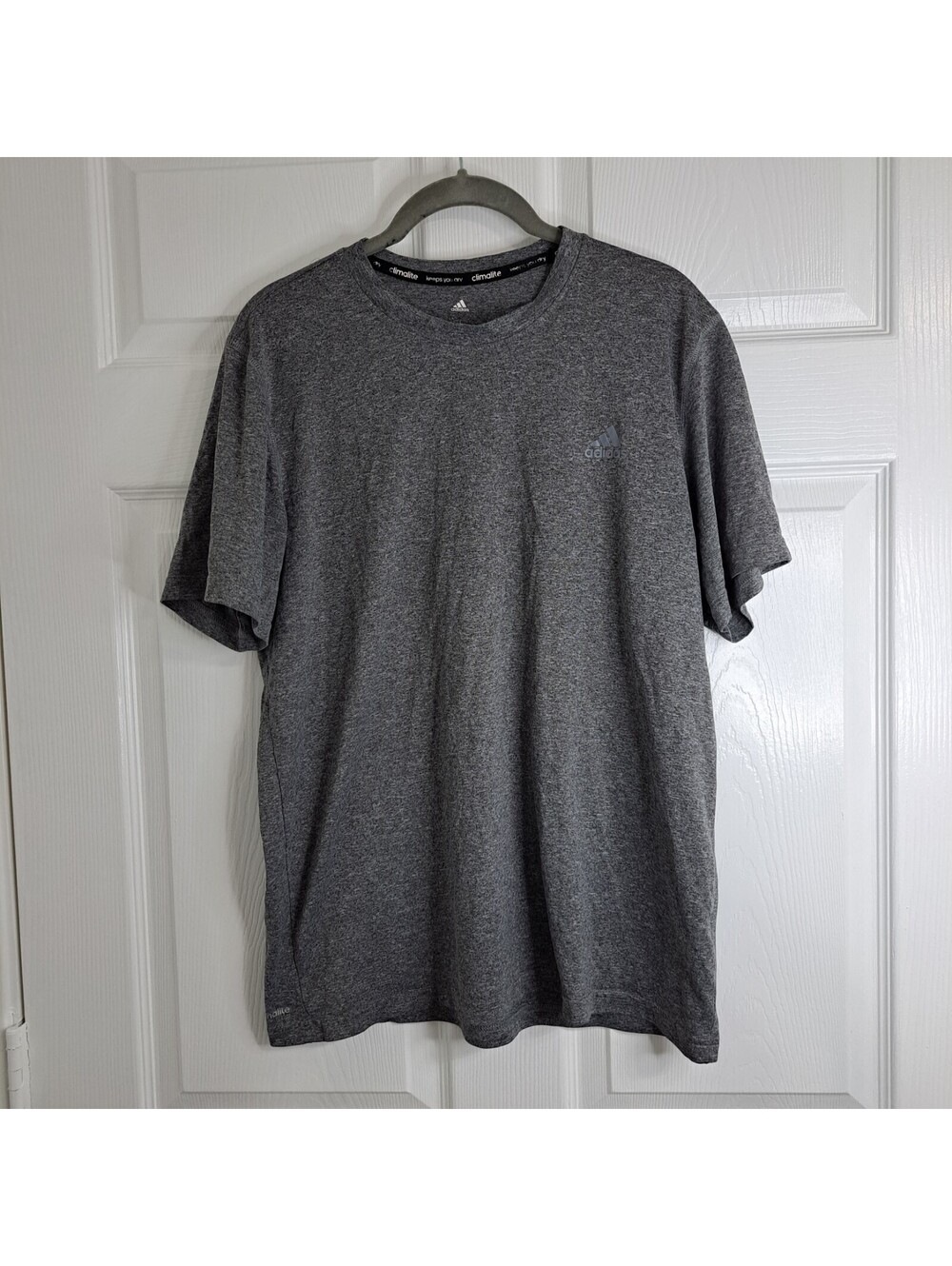 Adidas Gray Climalite Short Sleeve Athletic T-shirt Mens Size L